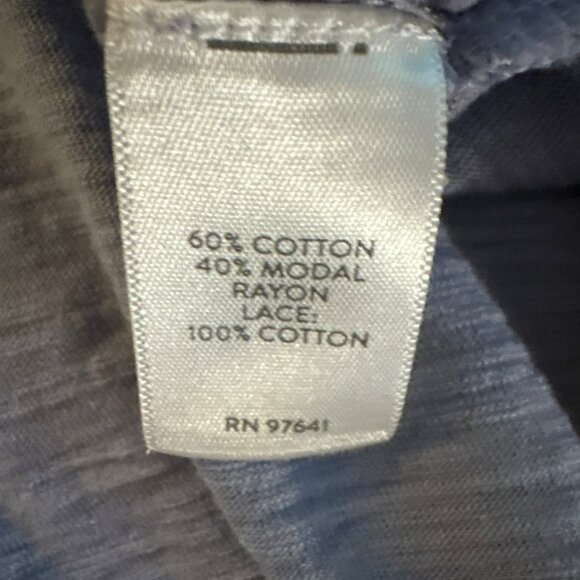 J.Jill Lace Trim V-Neck 3/4 Sleeve Top Light Purple Relaxed Fit Size 1X - Picture 4 of 7